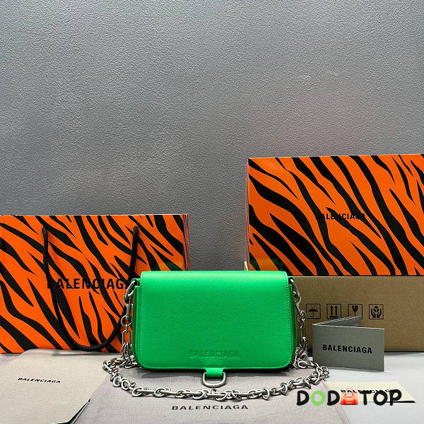 Balenciaga Bondage Wallet With Chain Green Size 20 x 11 x 5 cm - 1