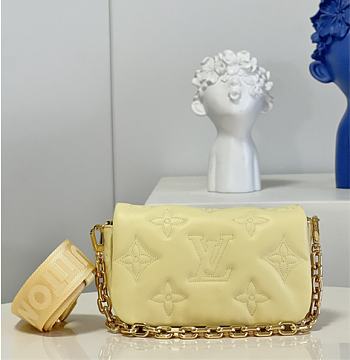 Louis Vuitton LV Wallet On Strap Bubblegram Yellow Size 20 x 12 x 6 cm