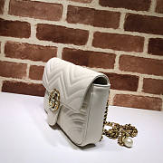 Gucci GG Marmont Pearl Chain Belt Bag White Size 17 x 22 x 10 cm - 5