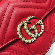 Gucci GG Marmont Pearl Chain Belt Bag Red Size 17 x 22 x 10 cm - 3