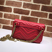Gucci GG Marmont Pearl Chain Belt Bag Red Size 17 x 22 x 10 cm - 2