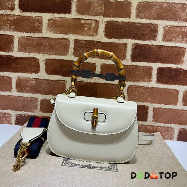 Gucci Small Top Handle Bag With Bamboo White Size 21 x 15 x 7 cm - 1