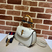 Gucci Small Top Handle Bag With Bamboo White Size 21 x 15 x 7 cm - 6
