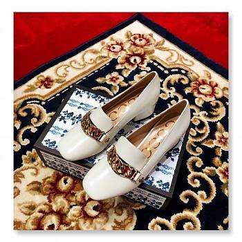 Gucci Prince town Leather White Heel 4.5 cm