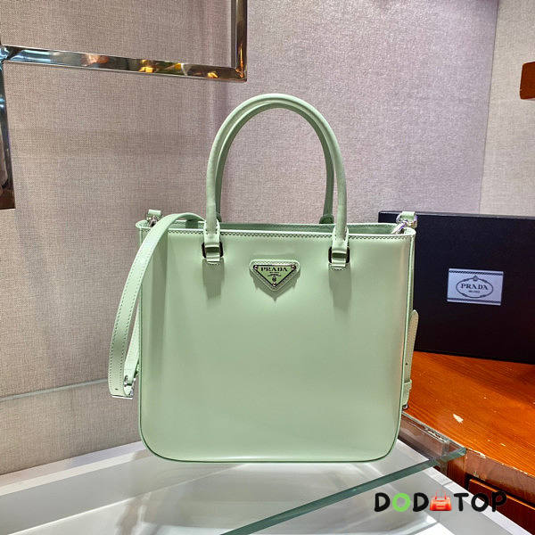 Prada Large Brushed Leather Tote Green Size 24 x 22 x 6 cm - 1