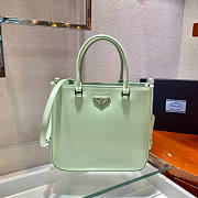 Prada Large Brushed Leather Tote Green Size 24 x 22 x 6 cm - 1