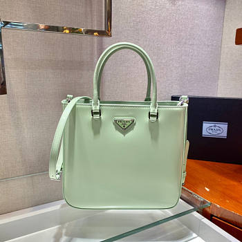 Prada Large Brushed Leather Tote Green Size 24 x 22 x 6 cm