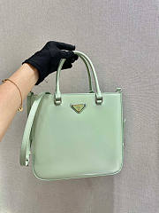 Prada Large Brushed Leather Tote Green Size 24 x 22 x 6 cm - 2
