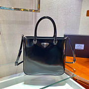 Prada Large Brushed Leather Tote Black Size 24 x 22 x 6 cm - 1