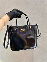 Prada Large Brushed Leather Tote Black Size 24 x 22 x 6 cm - 2