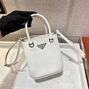 Prada Small Brushed Leather Tote White Size 17.5 x 5 x 15 cm - 4