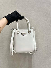 Prada Small Brushed Leather Tote White Size 17.5 x 5 x 15 cm - 2