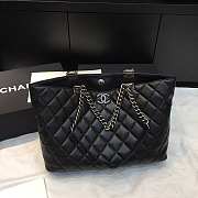 Chanel Dallas Calfskin Shopping Bag Black Size 34  - 1