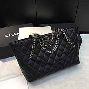 Chanel Dallas Calfskin Shopping Bag Black Size 34  - 6