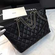 Chanel Dallas Calfskin Shopping Bag Black Size 34  - 4