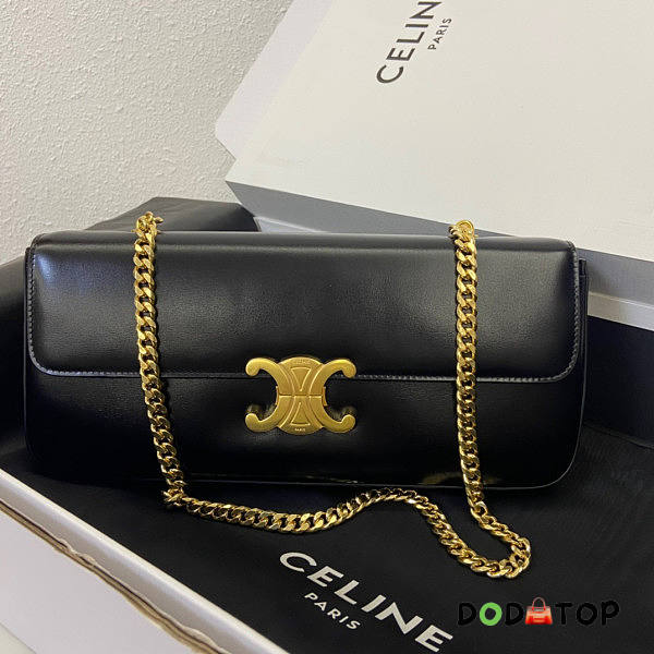 Celine Chain Bag Triomphe Black Gold Hardware Size 33 x 13 x 5 cm - 1