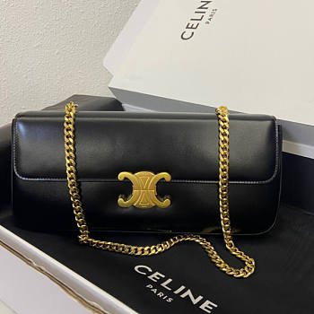 Celine Chain Bag Triomphe Black Gold Hardware Size 33 x 13 x 5 cm
