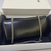 Celine Chain Bag Triomphe Black Silver Hardware Size 33 x 13 x 5 cm - 4
