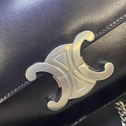 Celine Chain Bag Triomphe Black Silver Hardware Size 33 x 13 x 5 cm - 2