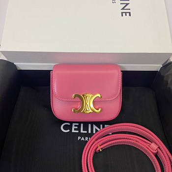 Celine Mini Triomphe Pink Size 11 x 8 x 4 cm