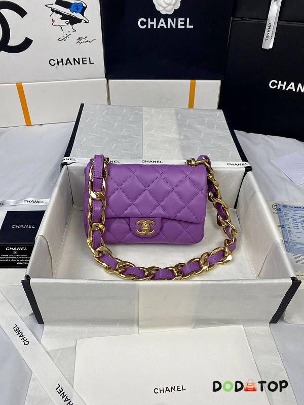Chanel Small Flap Bag Purple Size 17 x 21 x 6 cm - 1
