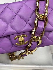 Chanel Small Flap Bag Purple Size 17 x 21 x 6 cm - 6