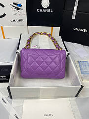 Chanel Large Flap Bag Purple Size 18 x 27 x 8 cm - 4