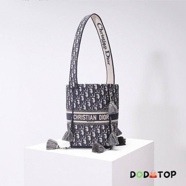 Dior D-Bubble Bucket Bag Blue Size 16 x 25 x 16 cm - 1