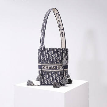 Dior D-Bubble Bucket Bag Blue Size 16 x 25 x 16 cm