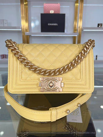 Chanel Boy Bag Yellow Size 20 cm