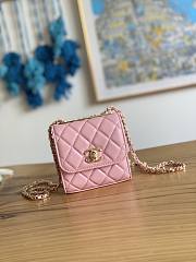 Chanel Chain Flap Bag Coin Purse Pink Size 11 x 11 x 5 cm - 1