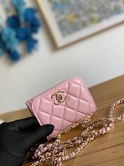Chanel Chain Flap Bag Coin Purse Pink Size 11 x 11 x 5 cm - 4
