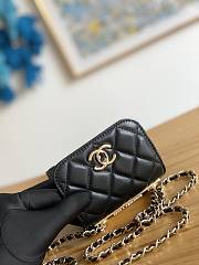 Chanel Chain Flap Bag Coin Purse Black Size 11 x 11 x 5 cm - 5