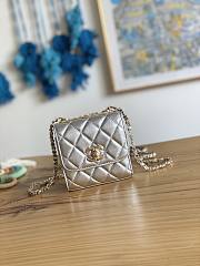 Chanel Chain Flap Bag Coin Purse Silver Size 11 x 11 x 5 cm - 1