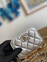 Chanel Chain Flap Bag Coin Purse Silver Size 11 x 11 x 5 cm - 4