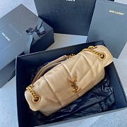 YSL Puffer Small Chain Bag Beige Size 29 x 17 x 11 cm - 3