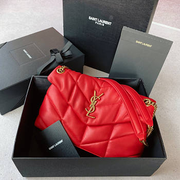 YSL Puffer Small Chain Bag Red Size 29 x 17 x 11 cm