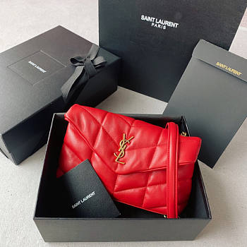 YSL Puffer Toy Bag Red Size 23 x 15.5 x 8.5 cm