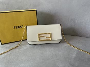 Fendi Flap Bag FF White Size 21.5 x 3 x 13 cm