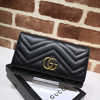 Gucci GG Marmont Wallet Black Size 19 x 10.5 x 3 cm