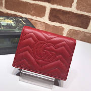 Gucci GG Marmont Card Case Wallet Red Size 11 x 8 x 2.5 cm - 5
