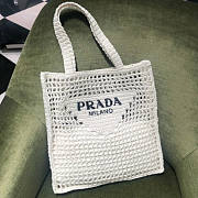 Prada Raffia Tote Bag White Size 38 x 3 x 36 cm - 1