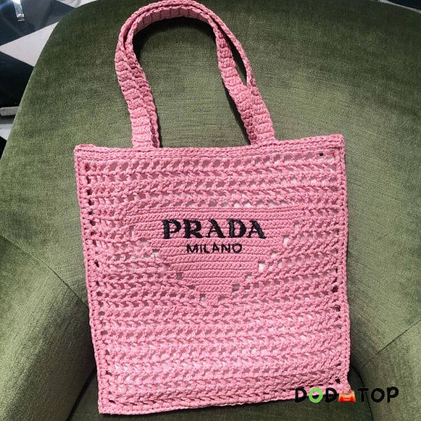 Prada Raffia Tote Bag Pink Size 38 x 3 x 36 cm - 1
