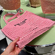 Prada Raffia Tote Bag Pink Size 38 x 3 x 36 cm - 3