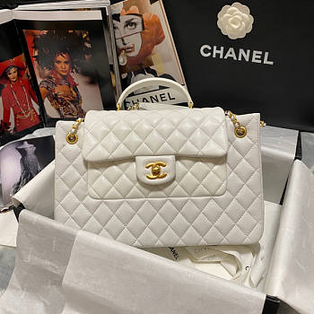 Chanel Flap Bag White 01 Size 30 x 18 x 10 cm