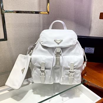 Prada Saffiano Leather White Backpack Size 30 x 32 x 15 cm