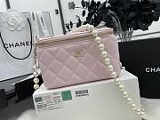 Chanel Pearl Chain Small Box Pink Bag Size 9.5 x 17 x 8 cm - 4