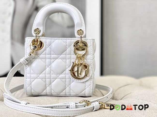 Dior Lady Mini White Size 12 × 10 × 5 cm - 1