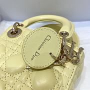 Dior Lady Mini Creamy yellow Size 12 × 10 × 5 cm - 5