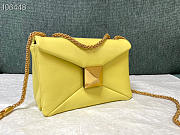 Valentino Chain Lambskin Tofu Bag Yellow Size 19 x 14 x 11 cm - 5